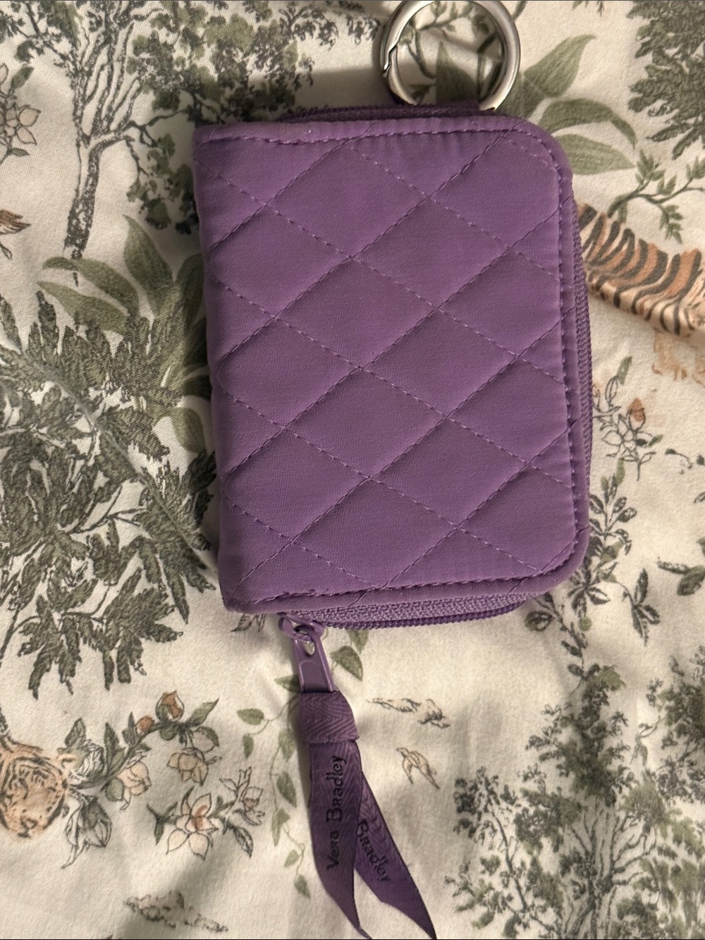 Vera Bradley Lilac Quilted Zip Card Case Wallet